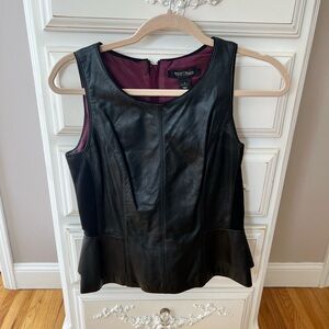 Black leather top from White House black market size 2 NEW